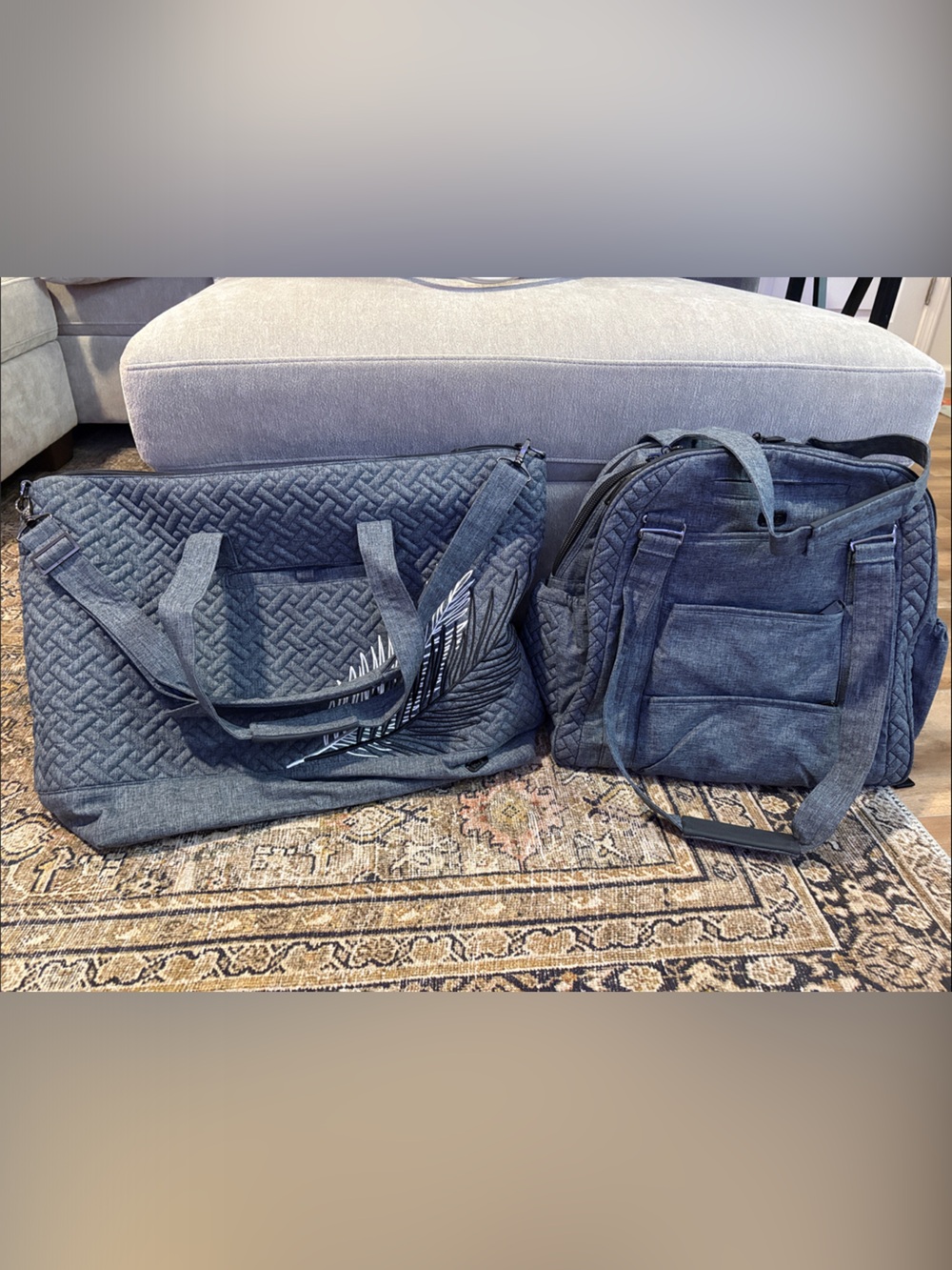 Quilted Lug Charcoal Travel Duffel & Backpack Set